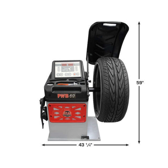 Atlas Automotive Equipment Platinum PWB50 Premium 2D Computer Wheel Balancer – 110V Automatic Tire Balancing Machine (ATEAP-PWB50-FPD)