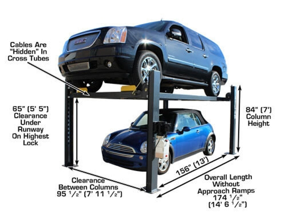 Atlas Premium 408SL 4-Post Lift with RJ35 Sliding Jack Combo – 8,000 lb Capacity Professional Car Lift Package | Model ATTD-408SL-COMBO-FPD