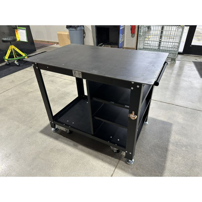 Weld Cart | 30'' x 48'' long | 1/4'' Plate Steel Top | Black Frame | Black Accessories | BADASS Workbench 30x48WELDC-BLK