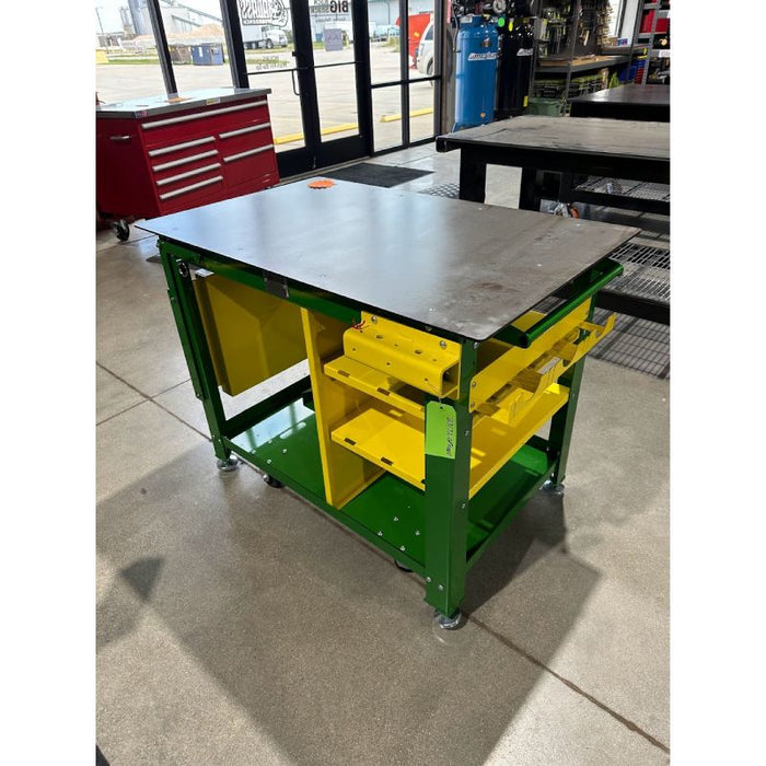 Weld Cart | 30'' x 48'' long | 1/4'' Plate Steel Top | Black Frame | Yellow Accessories | BADASS Workbench 30x48WELDC-YW