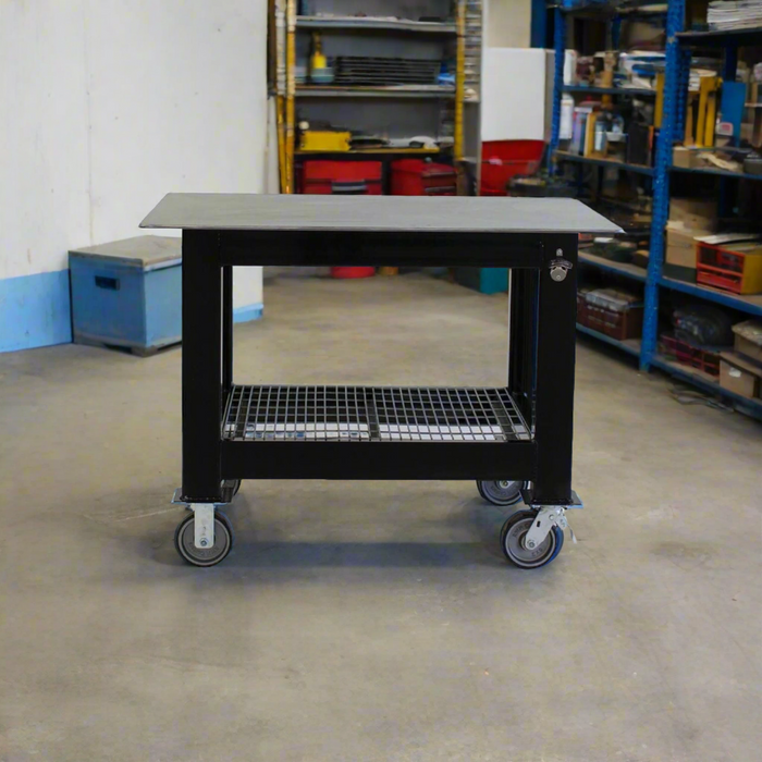 Welding Table | 3FT x 4FT x 36'' Tall | 1/4'' Plate Steel Top and Casters | BADASS Workbench 3X4WELD-14WC