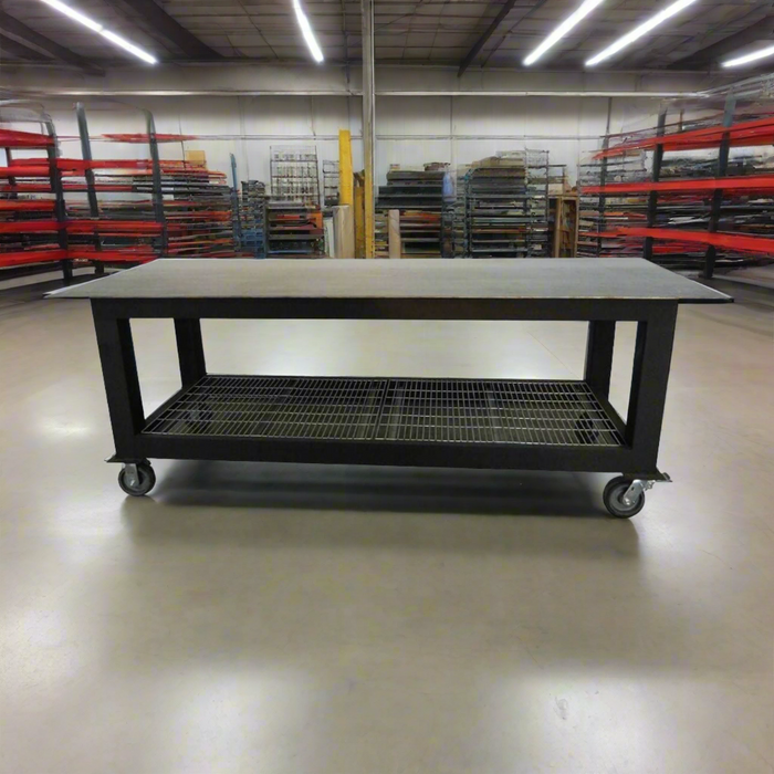 Welding Table | 3FT x 8FT x 36'' Tall | 1/4'' Plate Steel Top and Casters | BADASS Workbench 3X8WELD-14WC