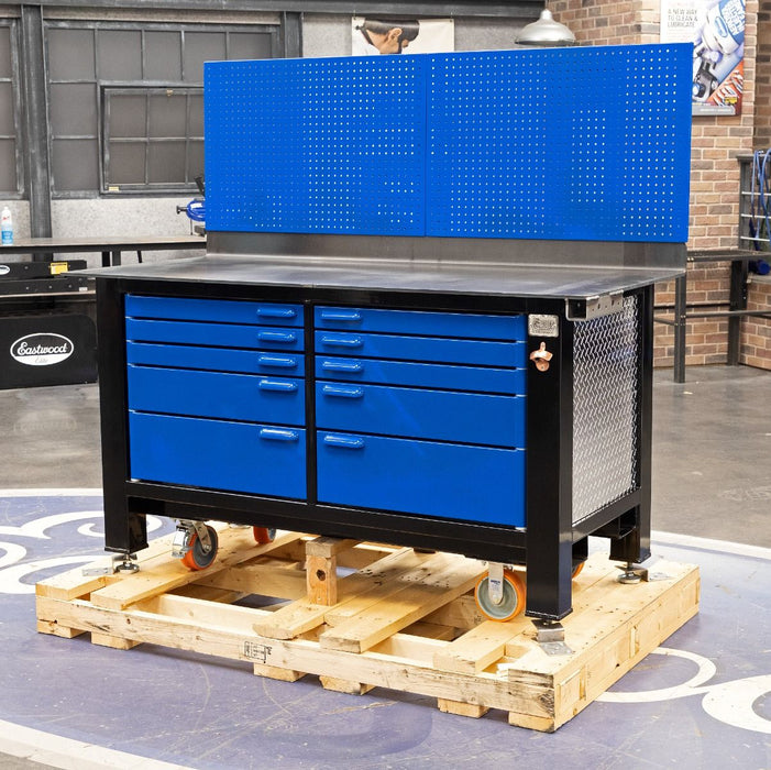 Work Bench | 6ft. Long with Casters | 10 Drawers | BADASS Workbench 2BAYWC