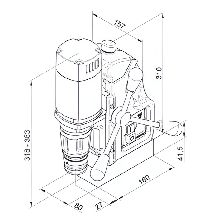 Compact Magnetic Drill | 1-3/8" dia. | CS Unitec MAB 100 K