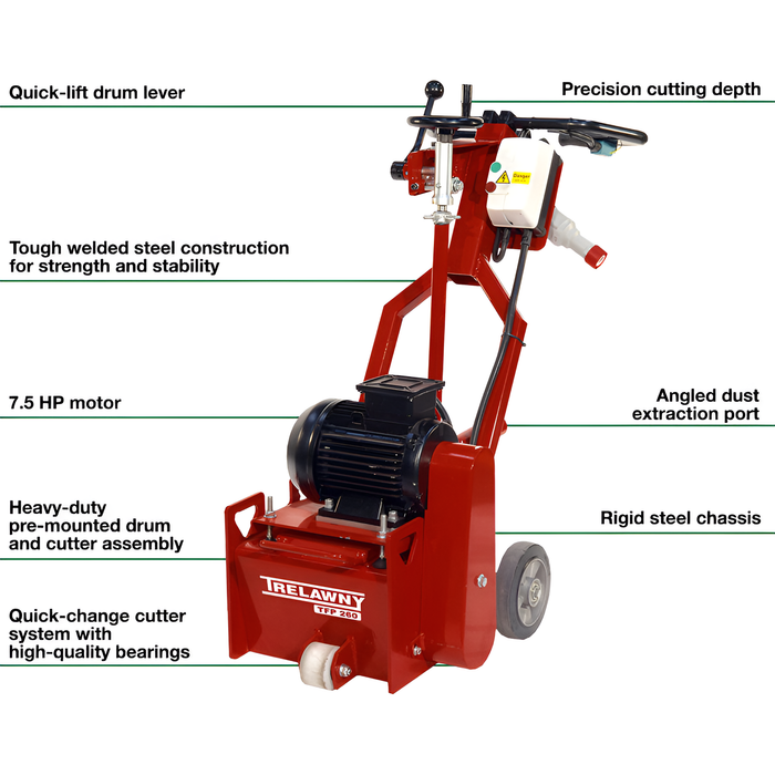 Electric Scarifier | 10'' | Walk-Behind | 400V | 3-Phase | CS Unitec