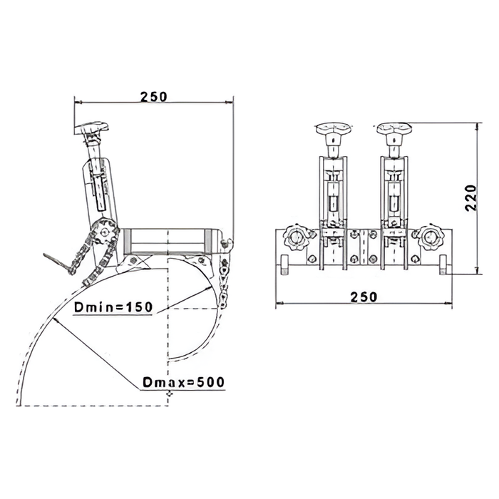 Pipe Clamp Saddle |  6"-20" OD | CS Unitec ZRO 500