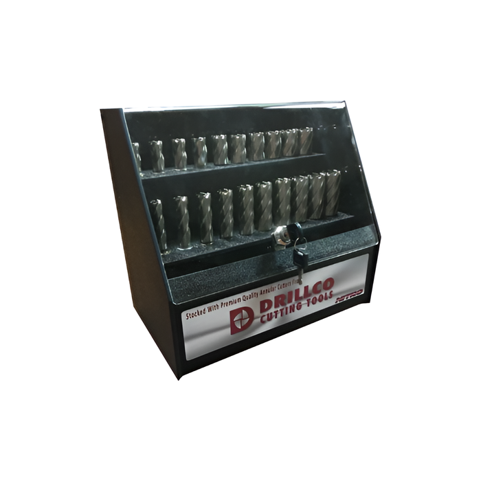 Annular Cutter Display | 1" & 2" OAL | 32 PC | Drillco 912CT32D