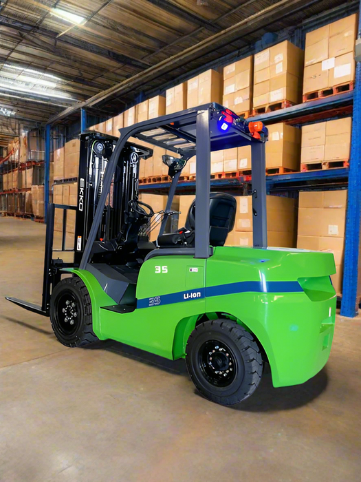 4 Wheel Electric Forklift | 7000 lbs Capacity | Raised Height 185'' | EKKO EK35GT-LI