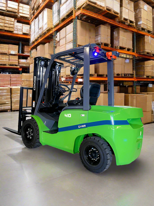 4 Wheel Electric Forklift | 8500 lbs Capacity | Raised Height 185'' | EKKO EK40GT-LI