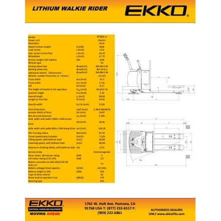 Pallet Jack | Electric Rider | 6600 lbs Capacity | EKKO EP30A-Li