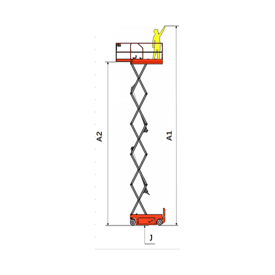 Scissor Lift | Aerial Work Platform | 506 lbs Capacity | Lift Height 13' (157") | EKKO ES40E