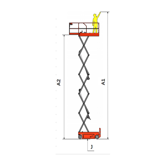 Scissor Lift | Aerial Work Platform | 990 lbs Capacity | Lift Height 26.2' (315") | EKKO ES80E-LI