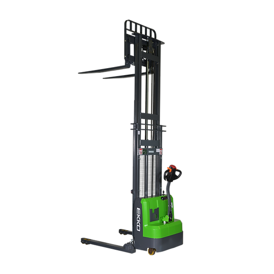 Lithium Straddle Stacker | 3000 lb. Cap.| 118" Height | EKKO EB14C-118Li