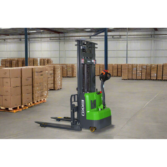 Lithium Straddle Stacker | 3000 lb. Cap.| 118" Height | EKKO EB14C-118Li