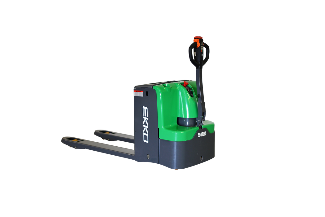 Electric Walkie Pallet Jack | 5500 lbs Capacity | Raised Height 7.9'' | EKKO EP25E-LI