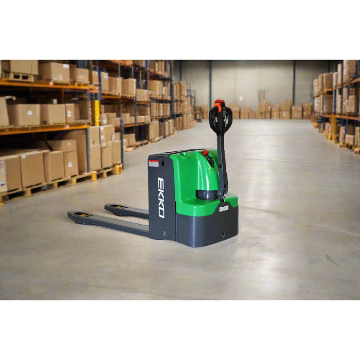 Electric Walkie Pallet Jack | 5500 lbs Capacity | Raised Height 7.9'' | EKKO EP25E-LI