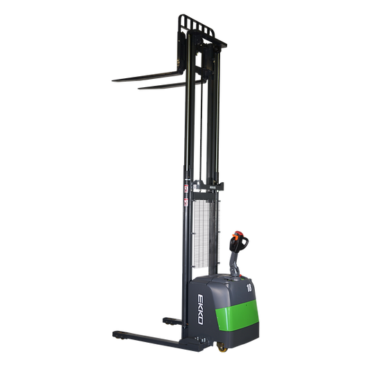 Full Powered Lithium Straddle Stacker | 4000 lb. Cap.| 118" Height | EKKO EB18C-118Li