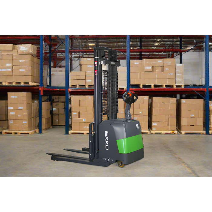 Full Powered Lithium Straddle Stacker | 4000 lb. Cap.| 118" Height | EKKO EB18C-118Li