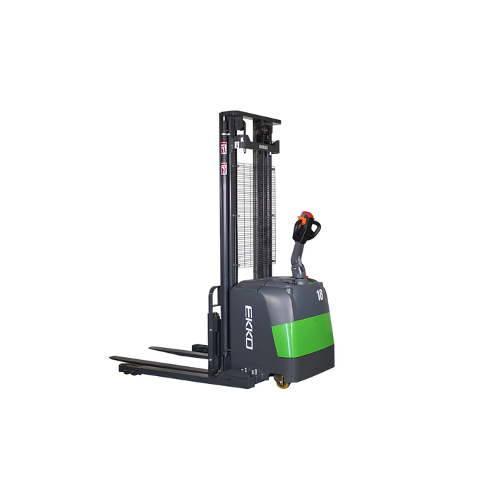 Full Powered Lithium Straddle Stacker | 4000 lb. Cap.| 118" Height | EKKO EB18C-118Li