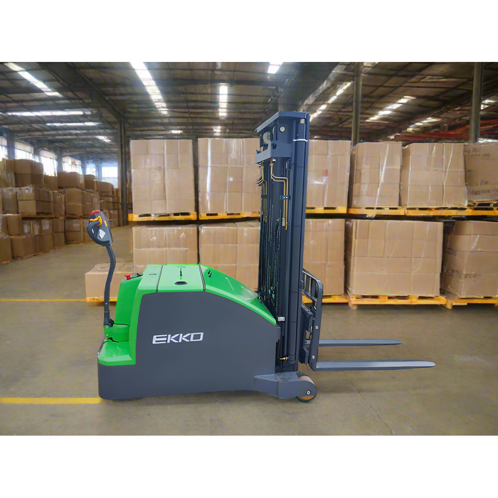 Counterbalanced Walkie Stacker | 3000 lbs | 130" Height | EKKO EK14C-130LI