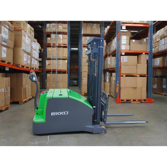 Counterbalanced Walkie Stacker | 3000 lbs | 189" Height | EKKO EK14CS-189Li