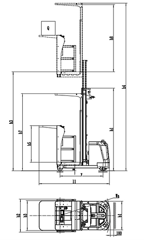 EKKO Lithium Electric Order Picker 220 lbs Capacity, 165" Lift Height EOP22-165LI