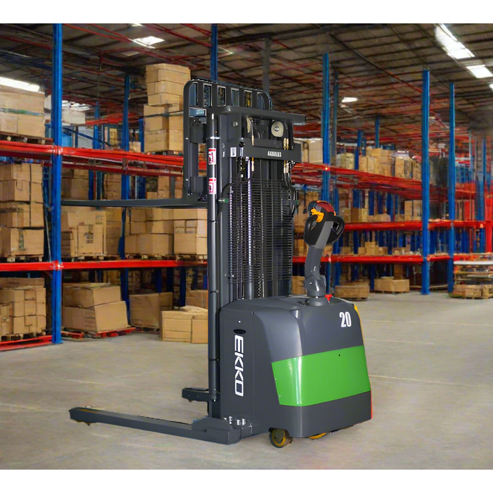 Electric Straddle Stacker | 4400 lb. Cap.| 189" Height | EKKO EB20CS-189LI