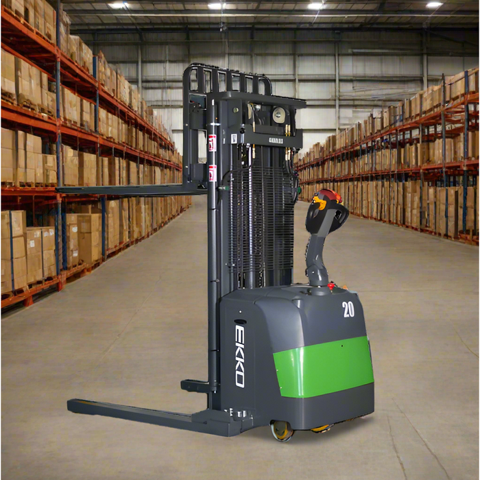 Electric Straddle Stacker | 4400 lb. Cap.| 216" Height | EKKO EB20CS-216Li