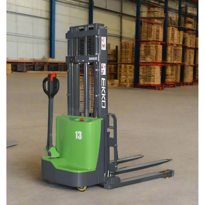 Lithium Straddle Stacker | 2800 lb. Cap.| 118" Height | EKKO EB13C-118LI