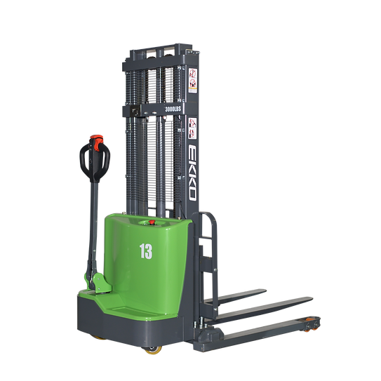 Lithium Straddle Stacker | 2800 lb. Cap.| 118" Height | EKKO EB13C-118LI