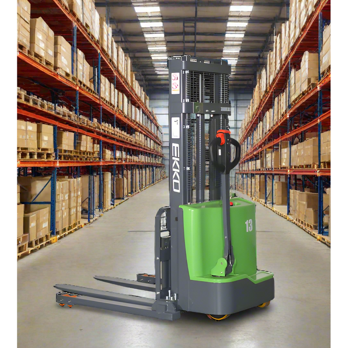 Lithium Straddle Stacker | 2800 lb. Cap.| 118" Height | EKKO EB13C-118LI
