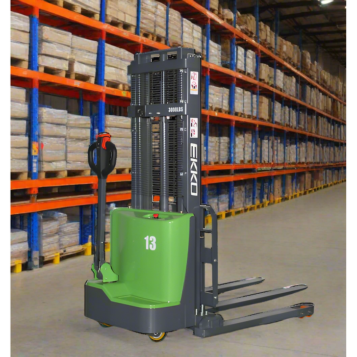 Lithium Straddle Stacker | 2800 lb Cap. | 98" Height | EKKO EB13C-98Li