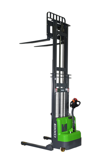EKKO Lithium Straddle Stacker 3000 lb. Capacity 118" Height, Side Shift EB14CS-118Li