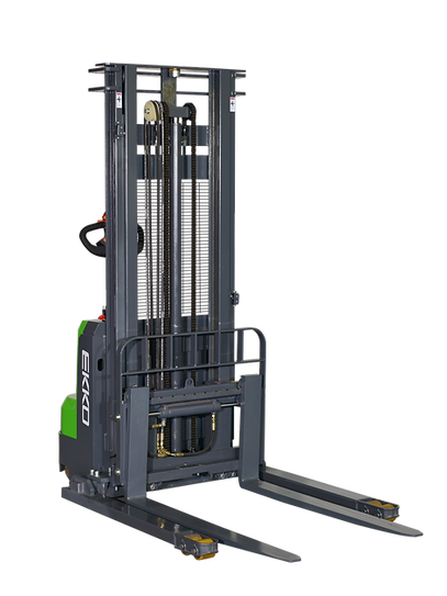 EKKO Lithium Straddle Stacker 3000 lb. Capacity 138" Height, Side Shift EB14CS-138Li