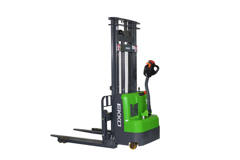EKKO Lithium Straddle Stacker 3000 lb. Capacity 138" Height, Side Shift EB14CS-138Li