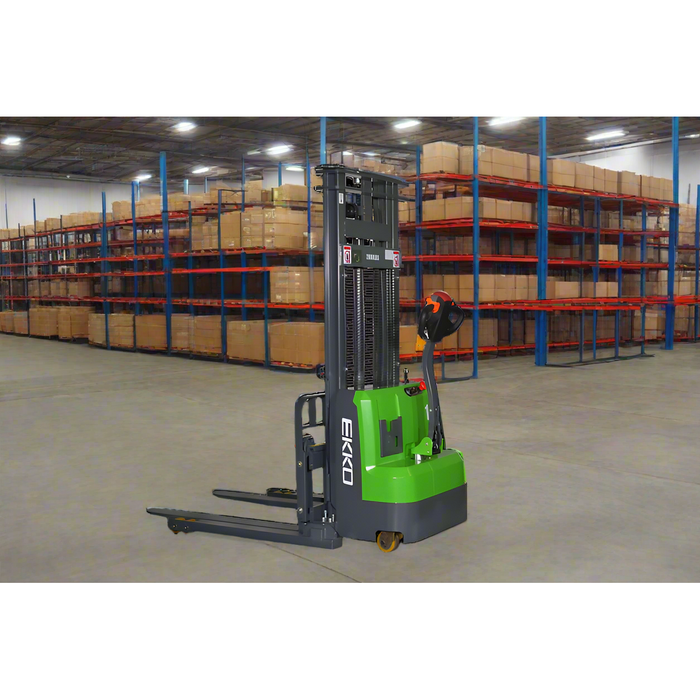 Lithium Straddle Stacker | 3000 lb. Cap.| 98" Height | EKKO EB14C-98Li