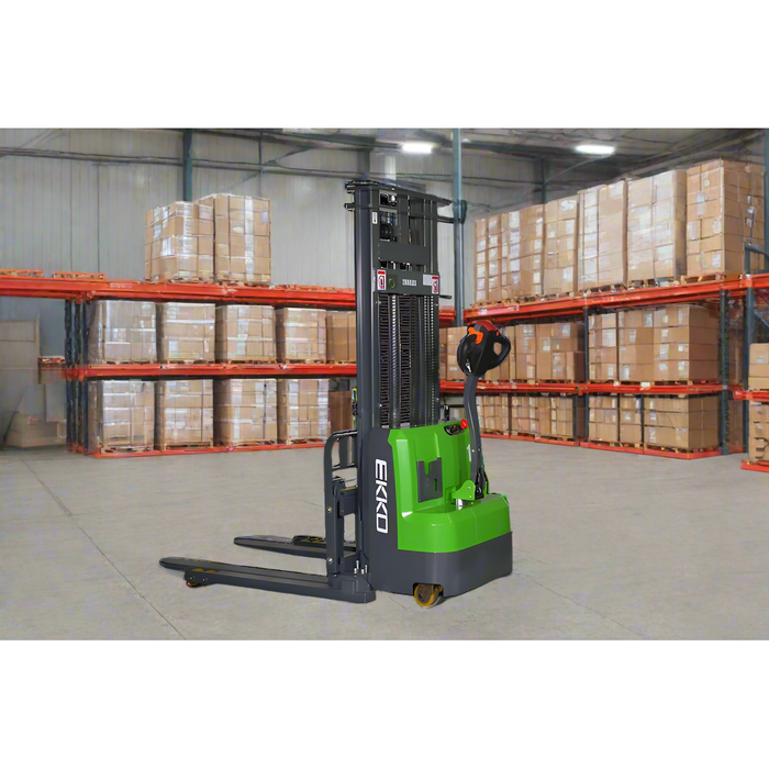 Lithium Straddle Stacker | 3000 lb. Cap.| 145" Height | EKKO EB14CS-145Li