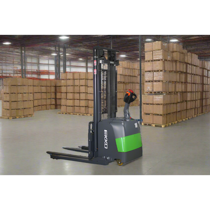 Lithium Straddle Stacker | 4000 lb. Cap.| 145" Height | EKKO EB18C-145Li