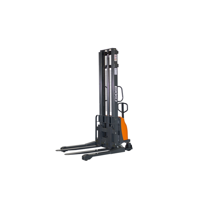 Semi-Electric Straddle Stacker | 3300 lb. Cap.| 118" Height | EKKO EA15A