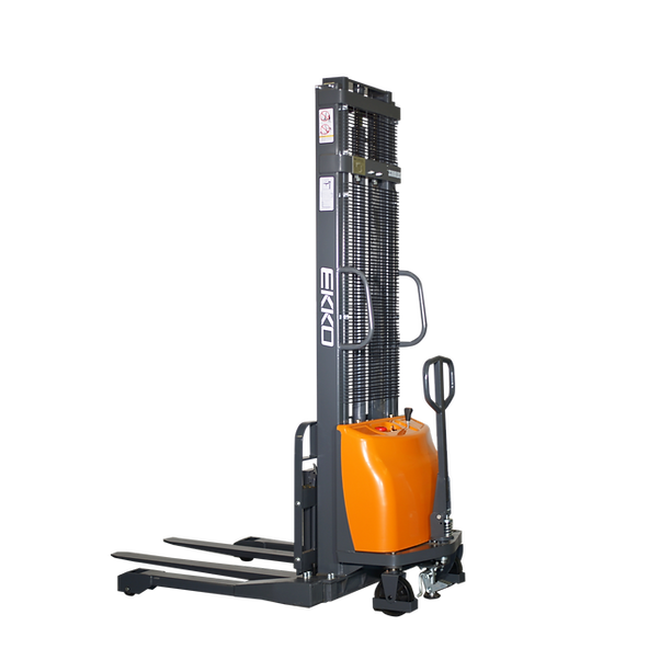 Semi-Electric Straddle Stacker | 3300 lb. Cap.| 138" Height | EKKO EA15A-138