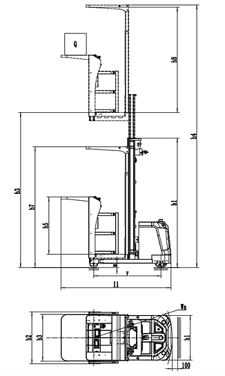EKKO Series Lithium Electric Order Picker 220 lbs Capacity 216'' Lift Height EOP22-216LI