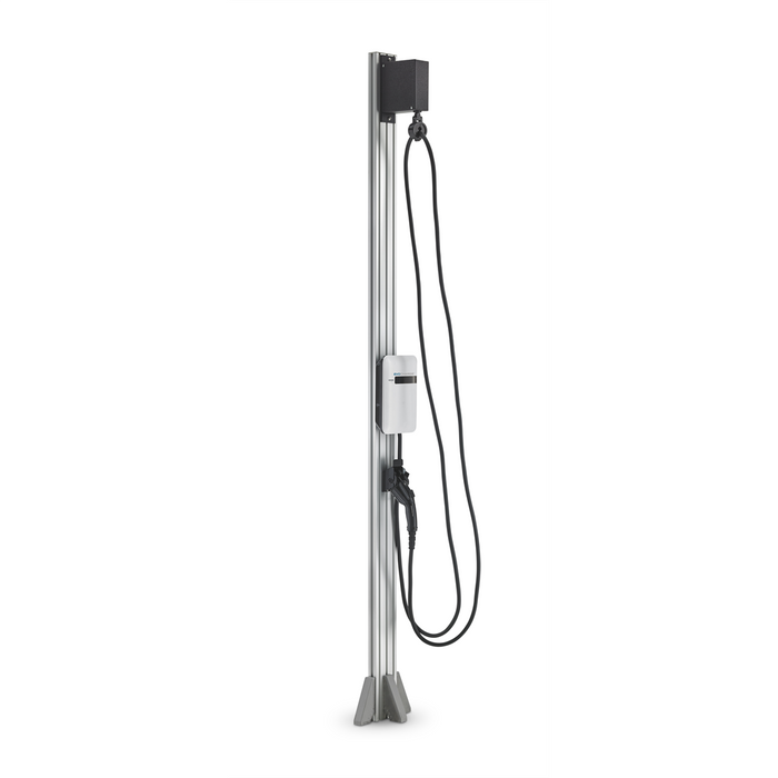 EVoCharge EVSE Pedestal EV Charger – 30A Level 2 w/ 8ft Stand & Cable Retractor
