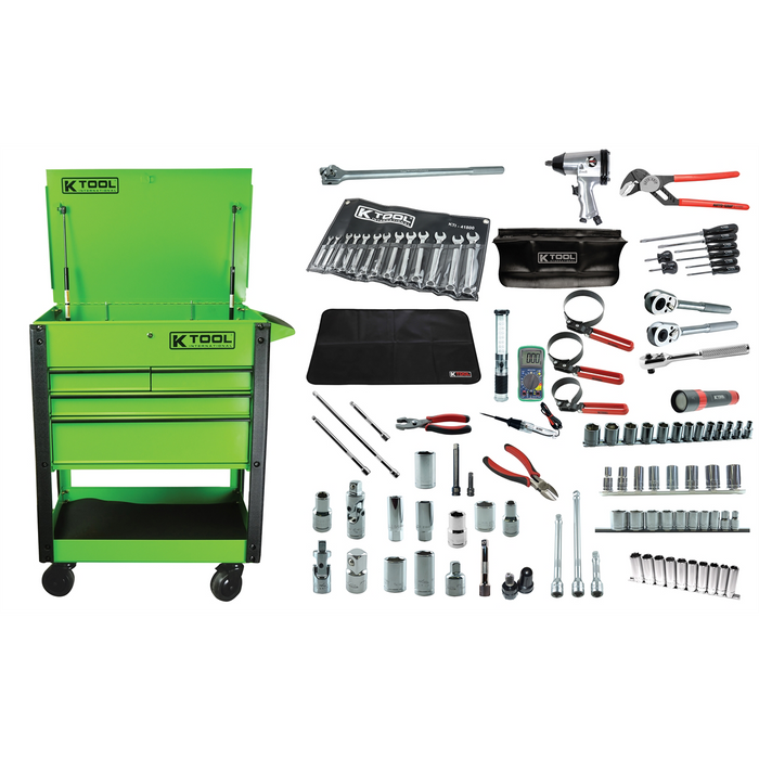 EZ Garage Automotive Bundle Kit Green Cart EZGAUTOKIT-GRN