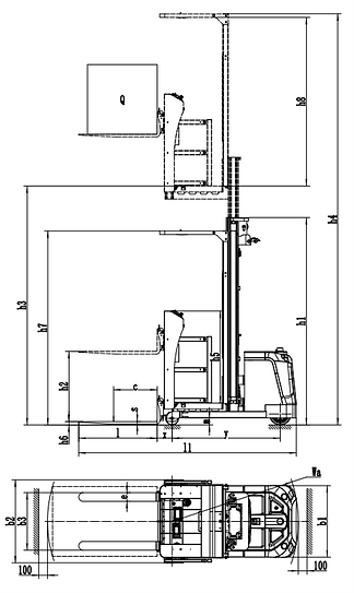 EKKO Series Lithium Order Picker 1500 lbs 216'' Raised Height EOPL150-216LI