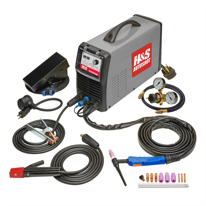 H&S AutoShot HSW-6321 TIG Welder 200 Amp AC/DC Pulse Inverter with 16 Parameter Settings (110-240VAC) HSW6321