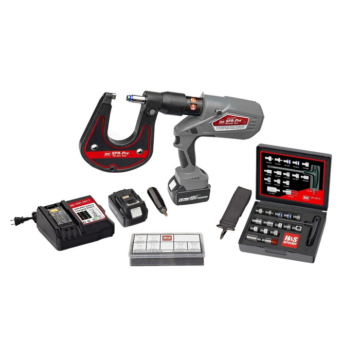 H&S AutoShot UNI-6800 SPR-Pro Riveting System Includes 9-ton SPR Riveter and All Accessories in Case HSA6800