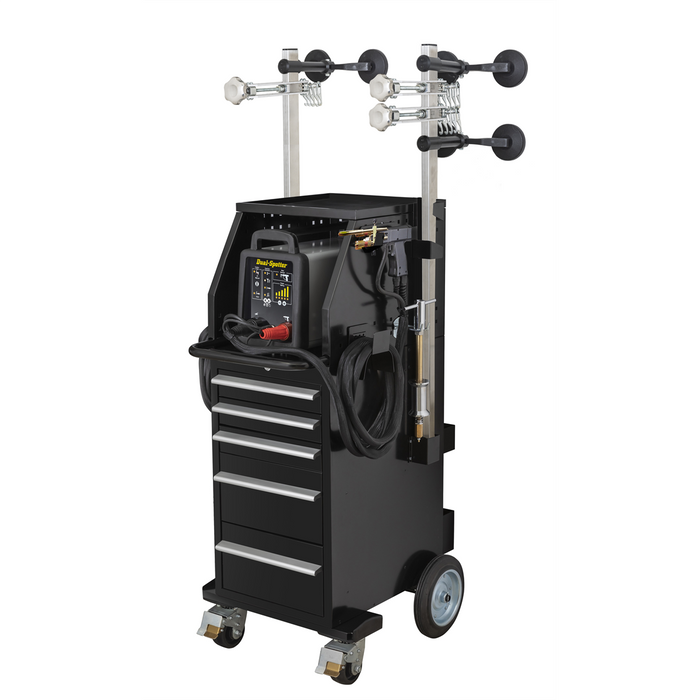 H&S AutoShot UNI-9862 Dual-Pro Aluminum & Steel Dent Repair Station Complete with Bridge Pullers HSA9862