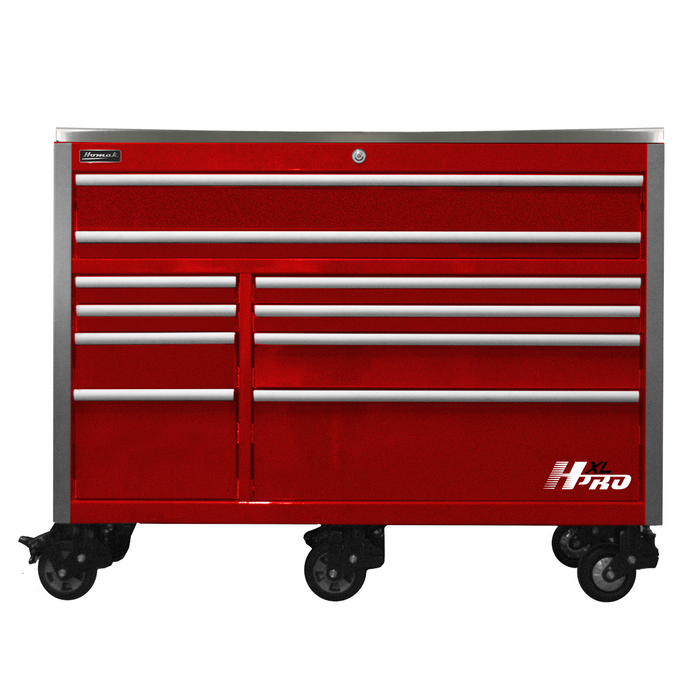 Homak Manufacturing 60'' HXL 10-Drawer Roller Cabinet - Red HOMHX04060113