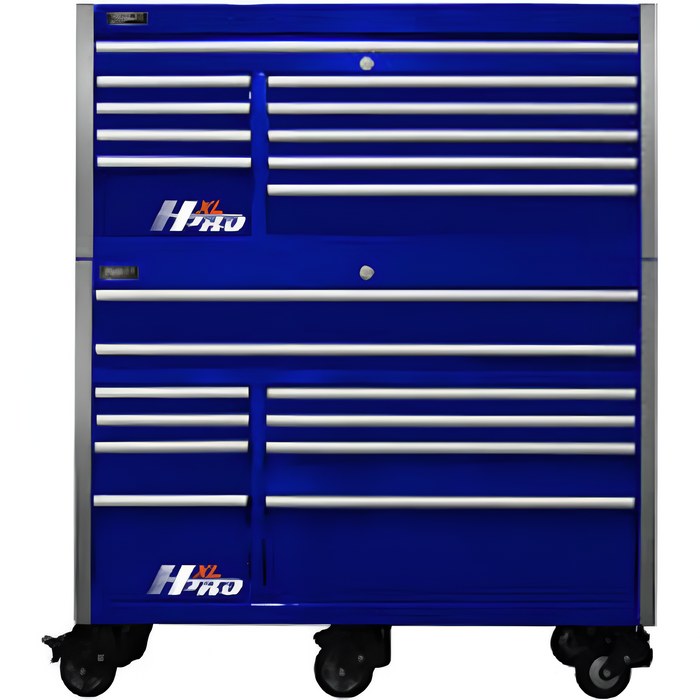 Homak Manufacturing 60" HXL Pro 9-Drawer Top Chest and 10-Drawer Roller Cabinet Combo. - Blue HOMHX07060192