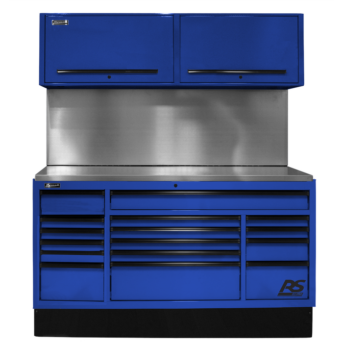 Homak Manufacturing 72'' CTS Centralized Tool Storage with Solid Back Splash Set, Blue HOMBLCTS72001